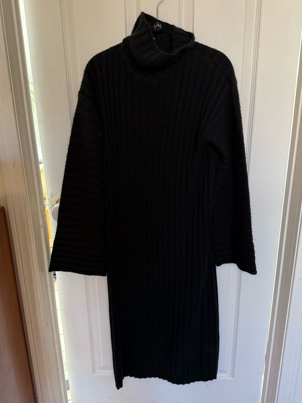 BP. Black Ribbed Oversized Turtleneck Sweater Dress – Medium